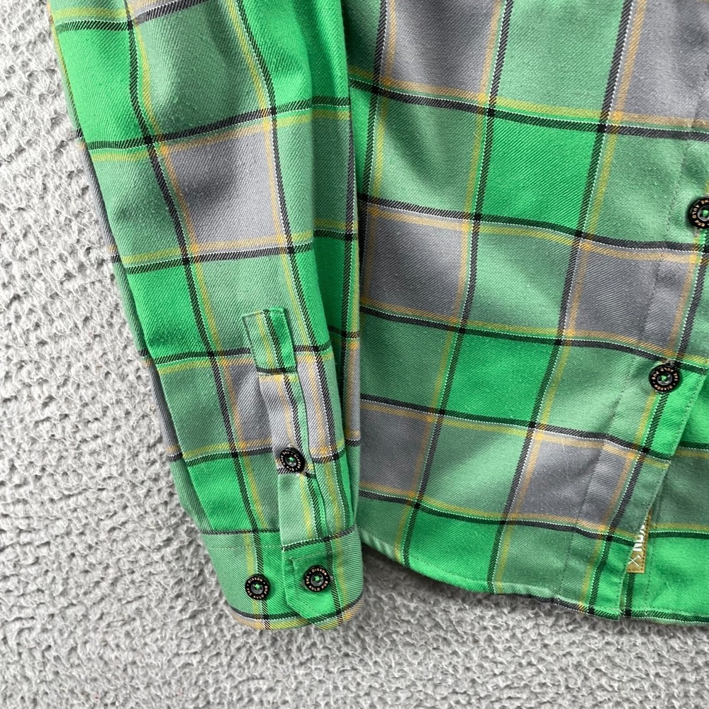 Dixxon Flannel Company Shirt Womens S Plaid Green Gray The Auld Pub Long Sleeve - Picture 5 of 15